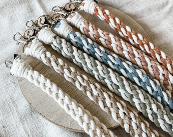 braided lanyard | thin macrame lanyard | two tone lanyard | macrame keychain