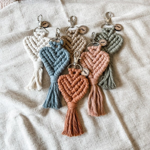 tassel heart keychain | handwoven macrame heart keychain | valentine heart decor