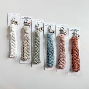 boho braided wristlet | macrame wristlet | key fob keychain | earth tones macrame