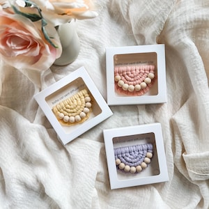 Spring colors Macrame Vent Clip Diffuser: Handwoven Semi Circle, New Driver Gift