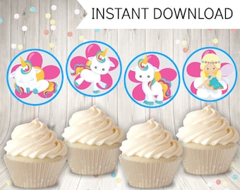 Unicorn Cupcake Toppers, Unicorn Birthday Party, Printable Instant Download