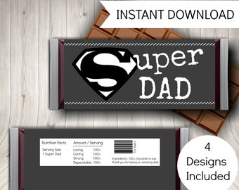 Father's Day Candy Bar Wrappers, Printable Father's Day Gift, Easy Gift For Dad