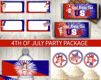 4th of July Party Package, Printable Instant Download