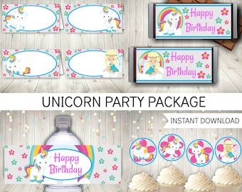 Unicorn Party Package, Birthday Package, Printable Instant Download