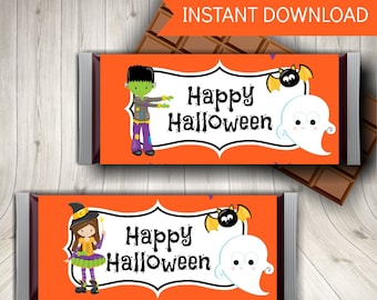 Halloween Candy Bar Wrappers, Printable Party Favors, FREE Halloween Invitation