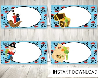 Pirate Party Food Labels, Instant Download Pirate Decor