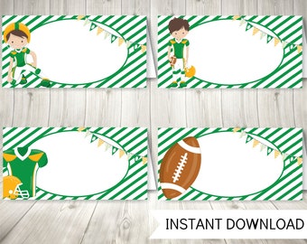 Football Party Food Tent Labels, Printable Buffet Labels, Football Birthday Party Decorations, Instant Download