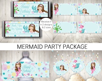 Mermaid Birthday Party Printable Decorations (Instant Download)