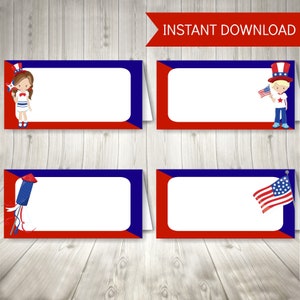 4th of July Food Tent Labels, Printable Labels image 1