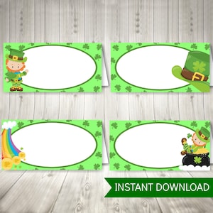 St Patricks Day Place Cards, Printable Candy Buffet Labels