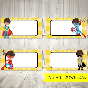 Superhero Food Tent Labels + FREE Superhero Invitation