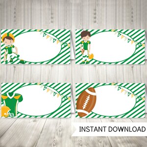 Fußball Party Essen Zeltetiketten: Buffetkarten zum Ausdrucken (Instant Download)
