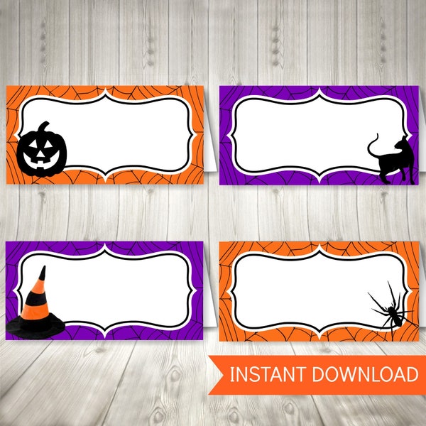 Halloween Food Labels, Printable Halloween Decoration, Instant PDF Download