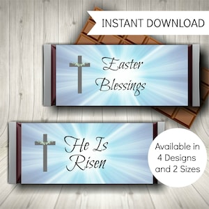 Religious Easter Candy Bar Wrappers, Printable Easter Gift, Instant Download
