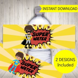 Superhero Water Bottle Labels + FREE Superhero Invitation