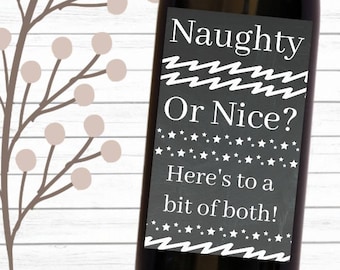 Naughty Christmas Wine Label Printable