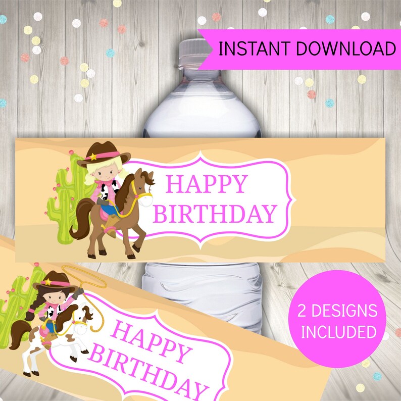 Cowgirl Party Package Cowgirl Birthday Decoration Printable image 6