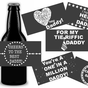 Beer Labels For Dad, Chalk Board Design, Birthday Gift, Father's Day Gift, Instant Download Printable PDF Files image 3