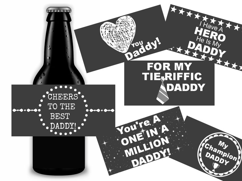 Beer Labels For Dad, Chalk Board Design, Birthday Gift, Father's Day Gift, Instant Download Printable PDF Files image 3