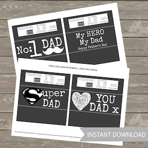 Father's Day Candy Bar Wrappers, Printable Father's Day Gift, Easy Gift ...