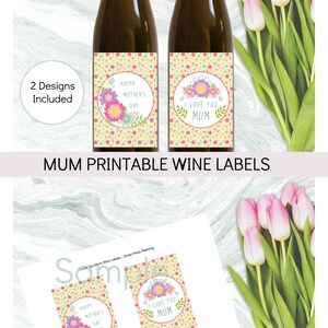 Wine Gift For Mum, Mother's Day Gift, Printable Instant Download image 5
