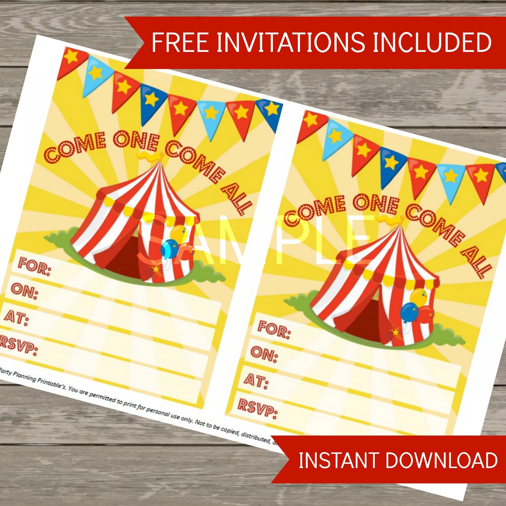 Circus Birthday Party Cupcake Toppers Printable Party Circles - Etsy