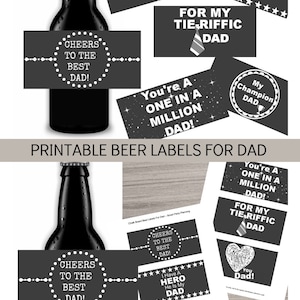 Beer Labels For Dad, Chalk Board Design, Birthday Gift, Father's Day Gift, Instant Download Printable PDF Files image 5