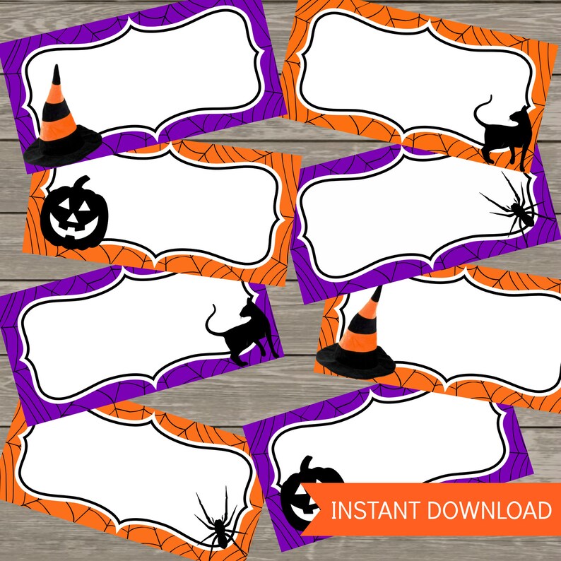 Halloween Food Labels Printable Halloween Decoration Instant - Etsy