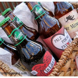 Valentines Day Printable Beer Labels, Beer Gift, Instant Download, Printable PDF Files image 3