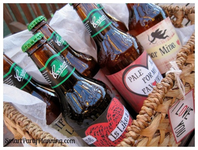 Valentines Day Printable Beer Labels, Beer Gift, Instant Download, Printable PDF Files image 3