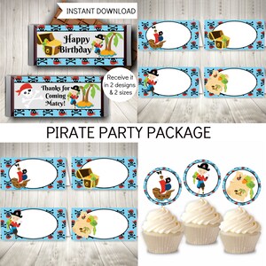 Pirate Party Printables, Boys Pirate Decor, Birthday Decorations, Printable Instant Download image 1