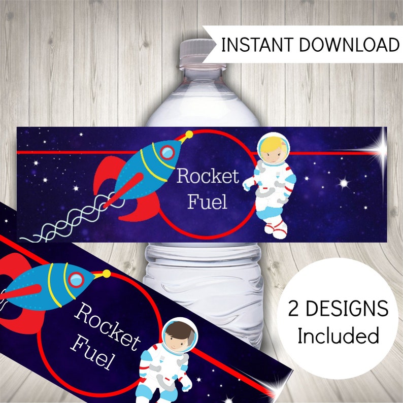 Étiquettes de bouteille d'eau d'anniversaire de l'espace extra-atmosphérique image 2