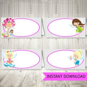 Fairy Party Printables Set, Pink Fairy Decorations FREE Fairy invitation. Instant Download image 3