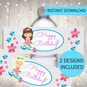 Fairy Party Printables Set, Blue Fairy Birthday Party Decorations ...