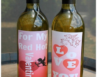 Valentines Day Wine Bottle Labels, Easy Printable Valentine Gift