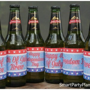 4th of July Printable Beer Labels, Instant Download - Etsy