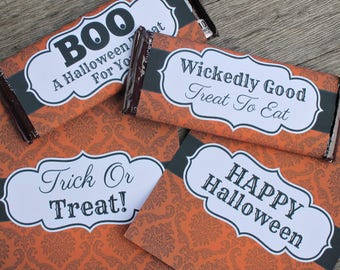Emballages de bonbons imprimables d'Halloween