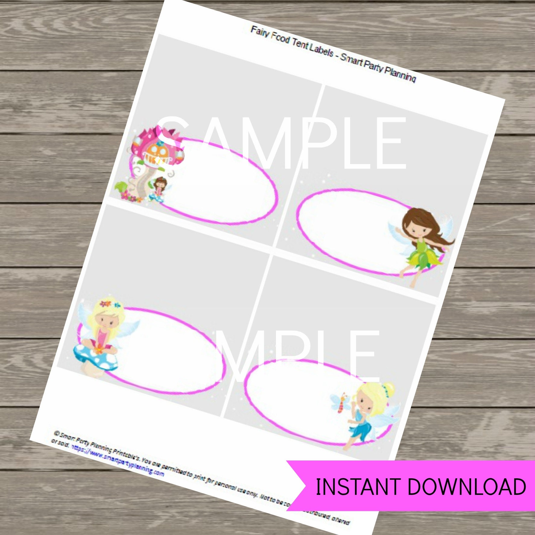 Fairy Party Food Labels Fairy Party Decor FREE Fairy | Etsy