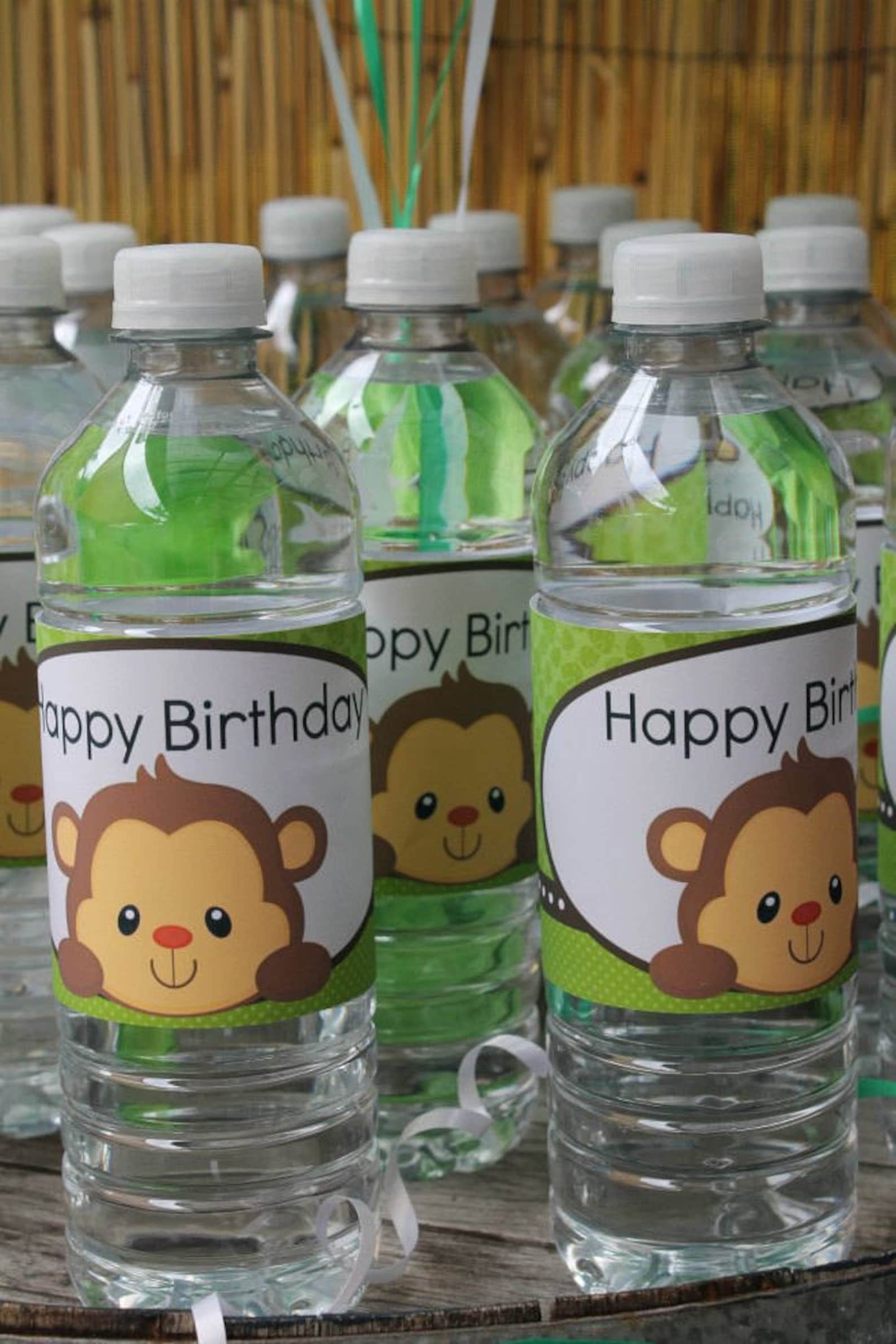 Cute Monkey Water Bottle Labels / Monkey Birthday Party Etsy