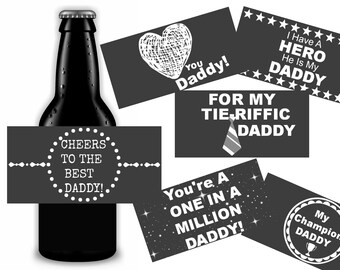 Daddy Beer Labels, Daddy Gift, Fathers Day Gift For Dad, Dad Birthday Gift, Printable Instant Download