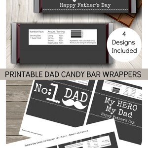 Printable Father's Day Candy Bar Wrappers, Father's Day Gift, Easy Gift ...