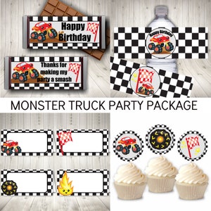 Monster Truck Party Printables, Boys Birthday Party Decor, Motor Madness, Printable Instant Digital Download