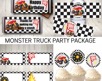 Monster Truck Party Printables, Boys Birthday Party Decor, Motor Madness, Printable Instant Digital Download