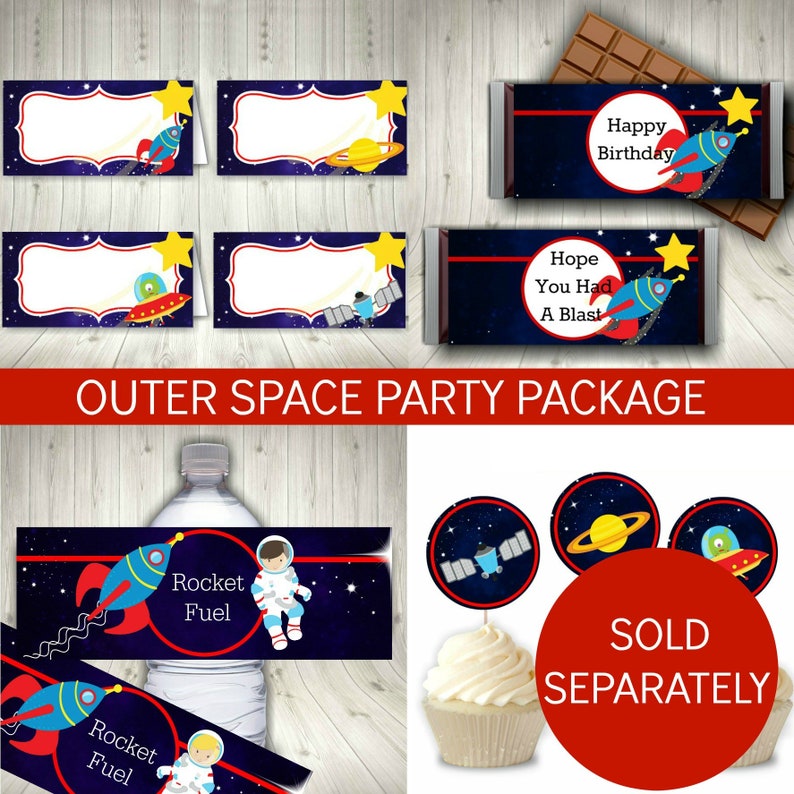 Outer Space Party Candy Bar Wrappers Printable Party Favors - Etsy