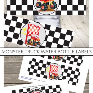 Monster Truck Party Water Bottle Labels Monster Jam Birthday - Etsy