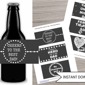 Beer Labels For Dad, Chalk Board Design, Birthday Gift, Father's Day Gift, Instant Download Printable PDF Files image 2