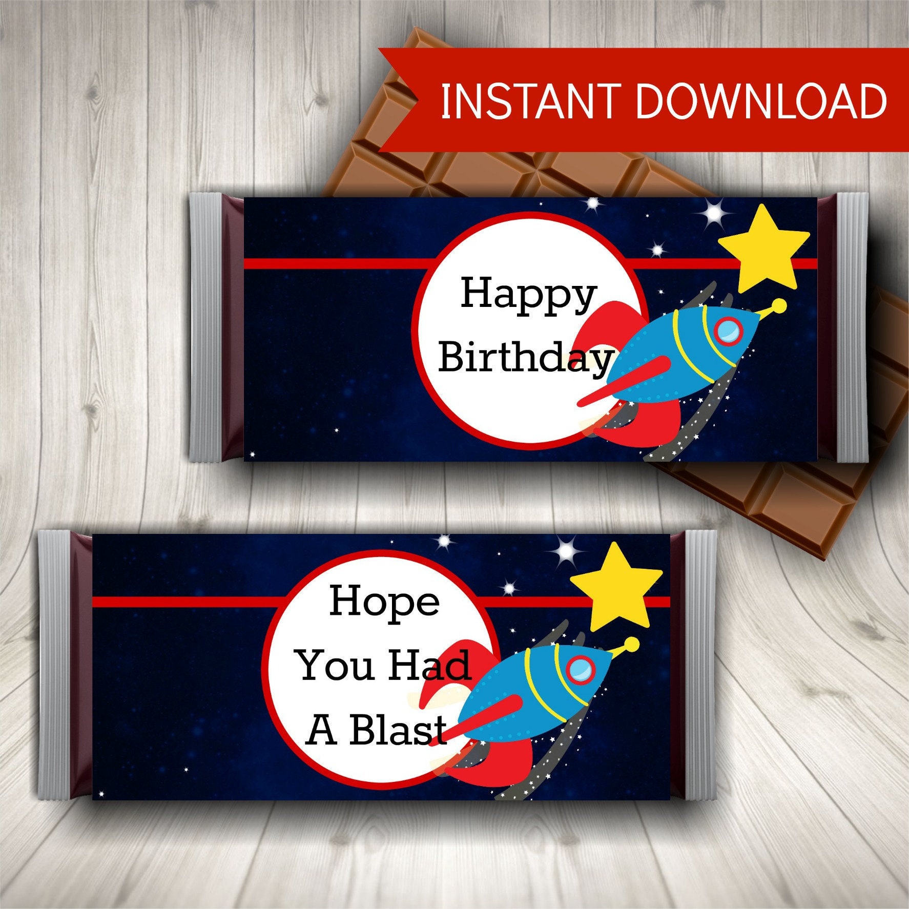 Outer Space Party Candy Bar Wrappers Printable Party Favors | Etsy