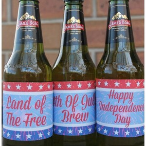 4th of July Printable Beer Labels, Instant Download - Etsy