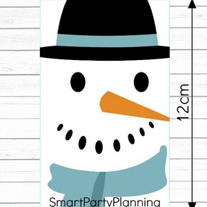 Snowman Christmas Wine Label Printable - Etsy