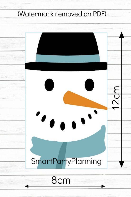Snowman Christmas Wine Label Printable | Etsy